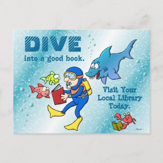 Dive in a Good Book Briefkaart (Voorkant)