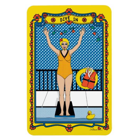 Dive In_B_4x6 koelkast Magnet Magneet (Verticaal)