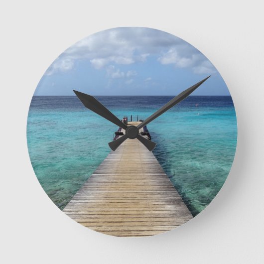 Dive in Blue Wall Clock Ronde Klok (Voorkant)