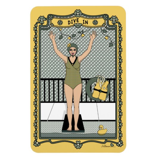 Dive In_C_4x6 koelkast Magnet Magneet (Verticaal)