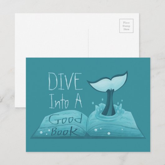 Dive in een Good Book Briefkaart (Voorkant / Achterkant)