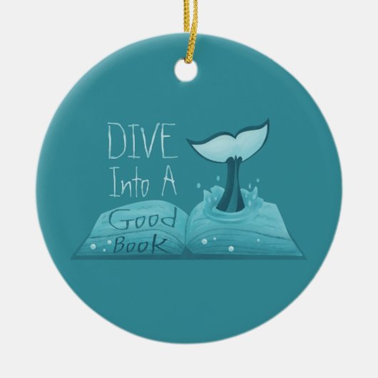 Dive in een Good Book Keramisch Ornament (Voorkant)