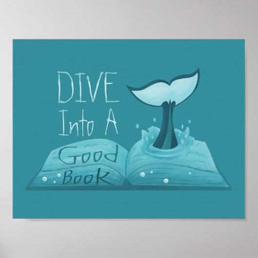 Dive in een Good Book Poster (Voorkant)