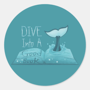 Dive in een Good Book Ronde Sticker