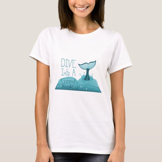 Dive in een Good Book T-shirt (Voorkant)