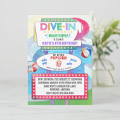 Dive in Movie Birthday Party Invitation Kaart (Staand voorkant)