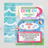 Dive in Movie Birthday Party Invitation Kaart (Voorkant / Achterkant)