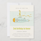 Dive in onderzeeër elke zondag uitnodigen bedankkaart (Voorkant)