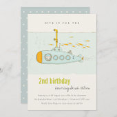 Dive in onderzeeër elke zondag uitnodigen bedankkaart (Voorkant / Achterkant)