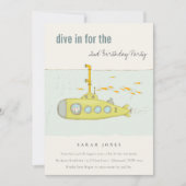 Dive in onderzeeër elke zondag uitnodigen bedankkaart (Voorkant)