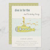 Dive in onderzeeër elke zondag uitnodigen bedankkaart (Voorkant / Achterkant)