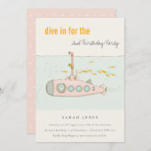 Dive in onderzeeër elke zondag uitnodigen bedankkaart (Voorkant / Achterkant)