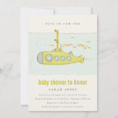 Dive in onderzeese onderzeeër Baby shower Invite Bedankkaart (Voorkant)