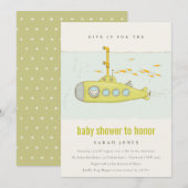 Dive in onderzeese onderzeeër Baby shower Invite Bedankkaart (Voorkant / Achterkant)