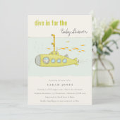 Dive in onderzeese onderzeeër Baby shower Invite Bedankkaart (Staand voorkant)
