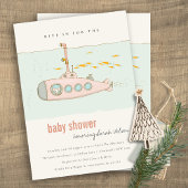 Dive in onderzeese onderzeeër Baby shower Invite Bedankkaart
