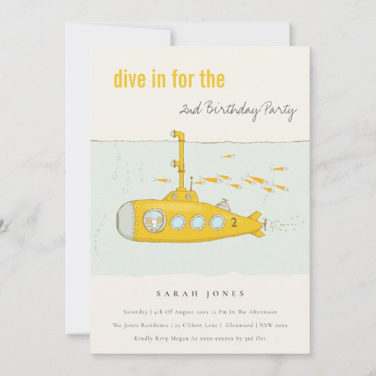 Dive in onderzeese onderzeese geel elke dag van de kaart (Voorkant)