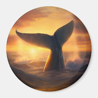Dive in Sunset: Duving Whale Magnet