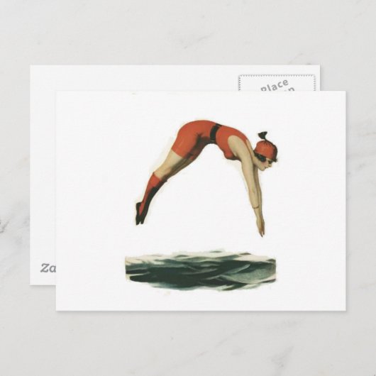 Dive in water briefkaart (Voorkant / Achterkant)