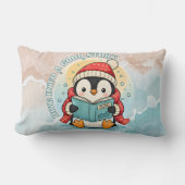 Dive Into A Good Story Cute Reading Penguin Pillow Kussen (Voorkant)