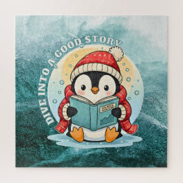 Dive Into A Good Story Penguin Metal Art Legpuzzel