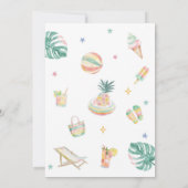 Dive Into Five Beach Party Summer 5th Birthday  Kaart (Achterkant)