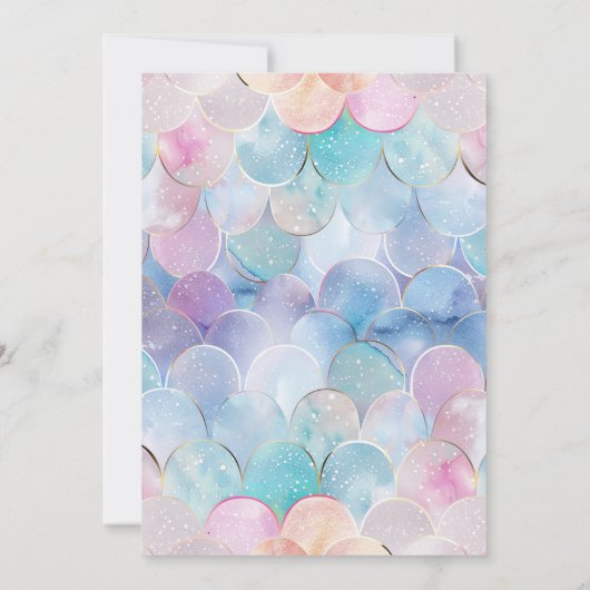Dive into Five Flower Glitter Mermaid Tail Kaart (Achterkant)