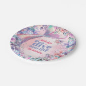 Dive into Five Flower Glitter Mermaid Tail  Papieren Bordje (Gekanteld)