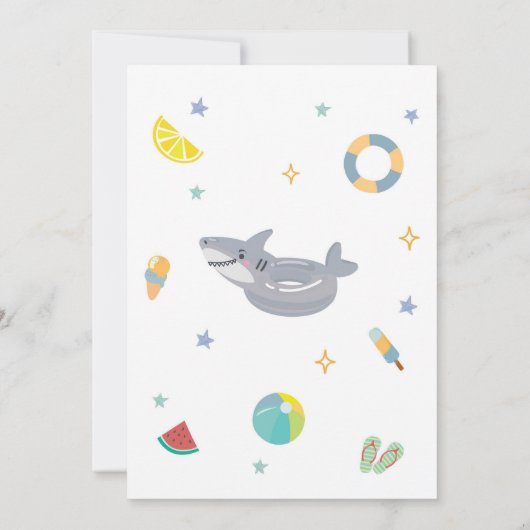 Dive Into Five Pool Party Summer 5th Birthday Kaart (Achterkant)