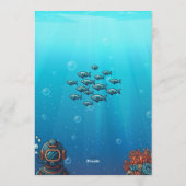 Dive Into Five, Under the Sea Blue birthday party Kaart (Achterkant)