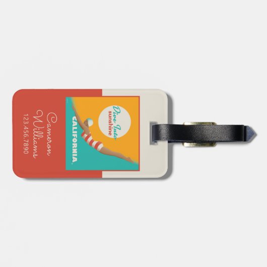 Dive Into Sunshine | California Bagagelabel (Achterkant horizontaal)