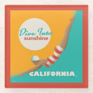 Dive Into Sunshine   California Glazen Onderzetter