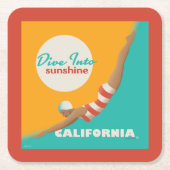 Dive Into Sunshine | California Kartonnen Onderzetters (Voorkant)