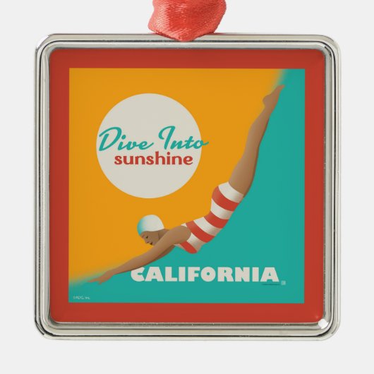 Dive Into Sunshine | California Metalen Ornament (Voorkant)