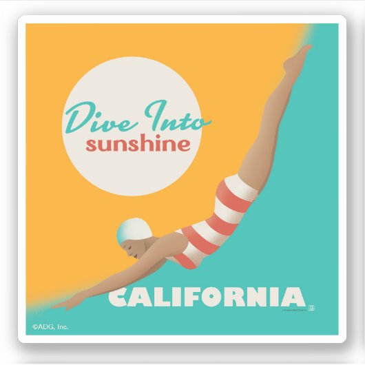 Dive Into Sunshine | California Sticker (Voorkant)