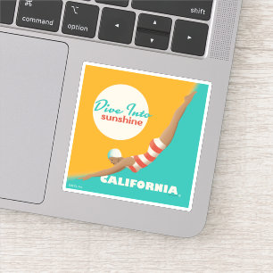 Dive Into Sunshine California Sticker