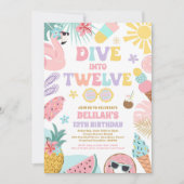 Dive Into Twelve Tropical Beach 12th Birthday  Kaart (Voorkant)