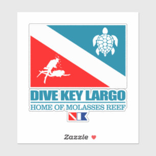 Dive Key Largo (sq) Sticker