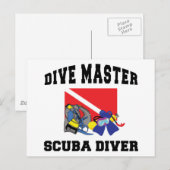 Dive Master SCUBA Diver Briefkaart (Voorkant / Achterkant)