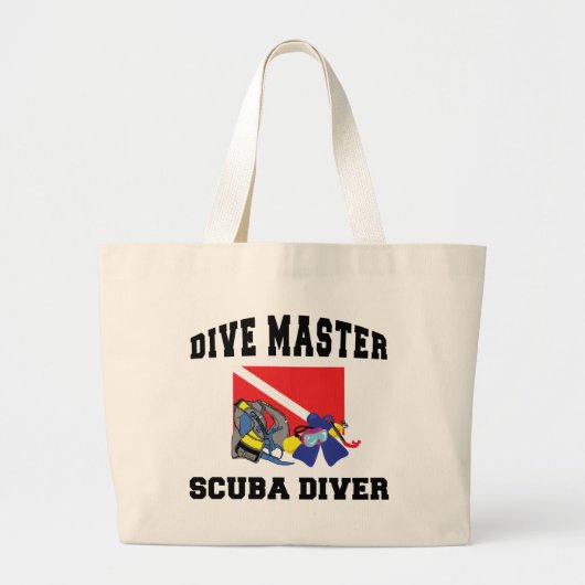 Dive Master SCUBA Diver Grote Tote Bag (Voorkant)
