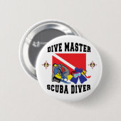 Dive Master SCUBA Diver Ronde Button 5,7 Cm (Voorkant /achterkant)
