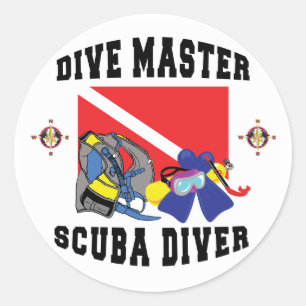 Dive Master SCUBA Diver Ronde Sticker
