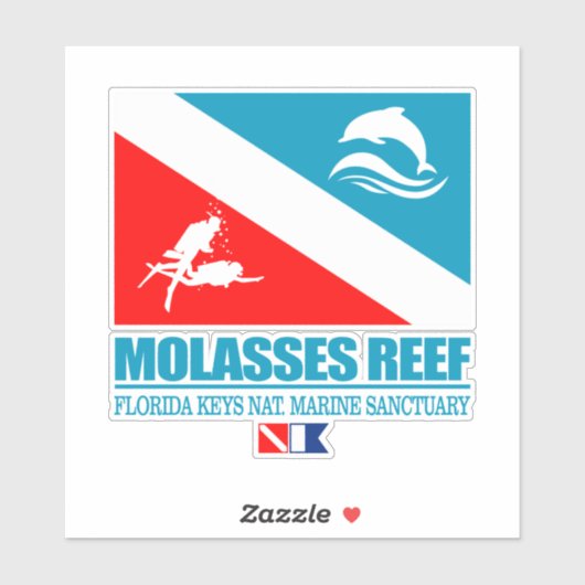 Dive Molasse Reef (sq) Sticker (Vel)
