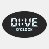 Dive O'Clock Ovale Sticker (Voorkant)