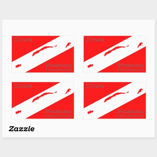 Dive Roatan Rechthoekige Sticker (Vel)