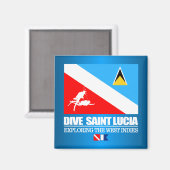 Dive Saint Lucia (sq) Magneet (Voorkant / Achterkant)