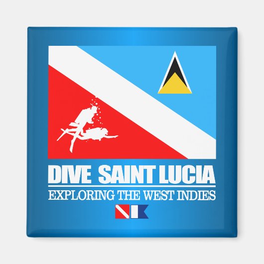Dive Saint Lucia (sq) Magneet (Voorkant)