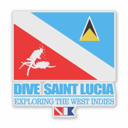 Dive Saint Lucia (sq) Sticker (Voorkant)