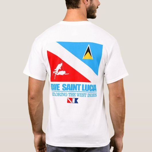 Dive Saint Lucia (sq) T-shirt (Achterkant)