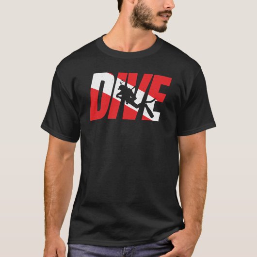 Dive - Scuba Diver Gift - Diver Down Flag - Diving T-shirt (Voorkant)